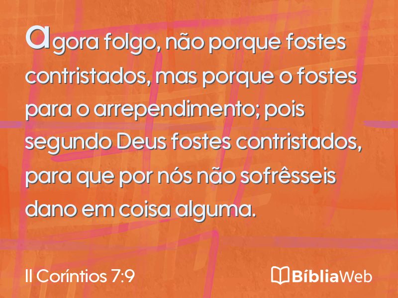 II Coríntios 7:9 em imagem para compartilhar