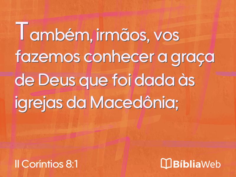 II Coríntios 8:1 em imagem para compartilhar