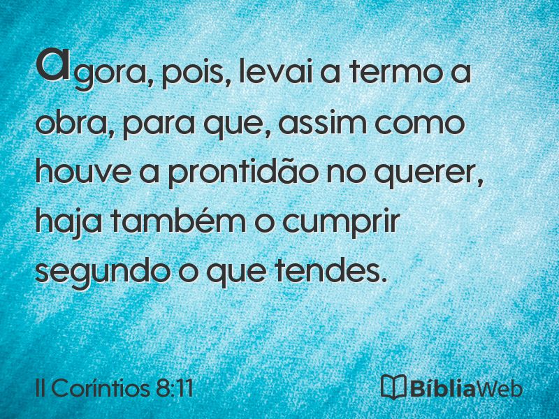II Coríntios 8:11 em imagem para compartilhar