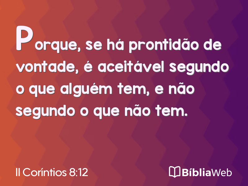 II Coríntios 8:12 em imagem para compartilhar