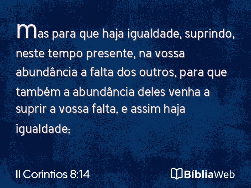 II Coríntios 8:14 em imagem para compartilhar
