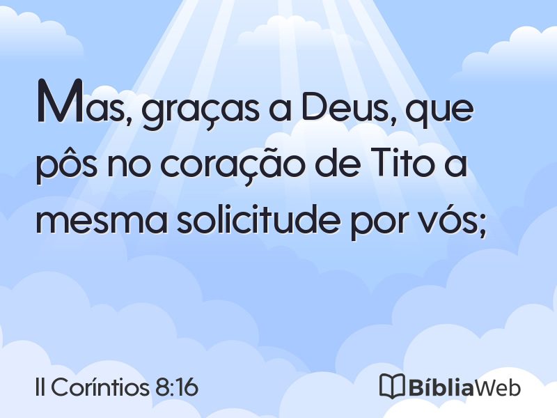 II Coríntios 8:16 em imagem para compartilhar