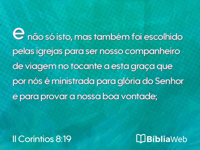 II Coríntios 8:19 em imagem para compartilhar