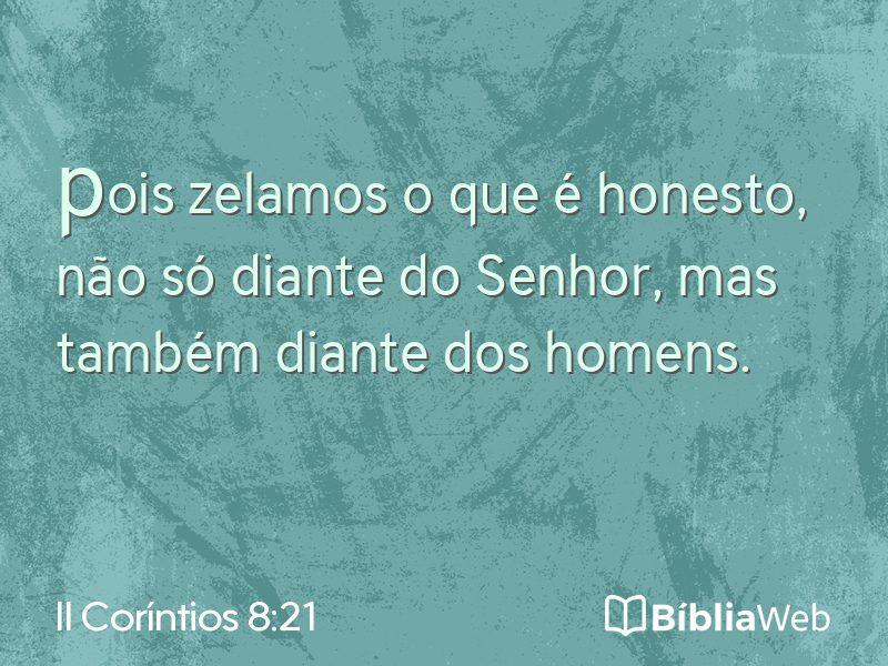 II Coríntios 8:21 em imagem para compartilhar