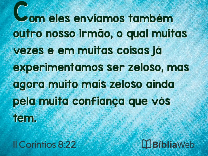II Coríntios 8:22 em imagem para compartilhar