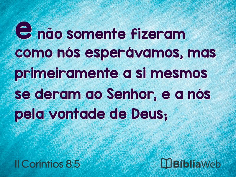 II Coríntios 8:5 em imagem para compartilhar