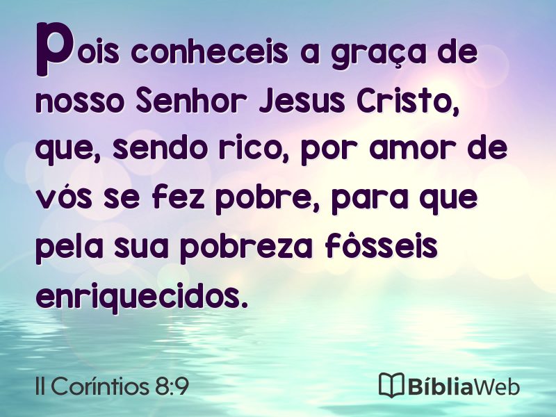 II Coríntios 8:9 em imagem para compartilhar