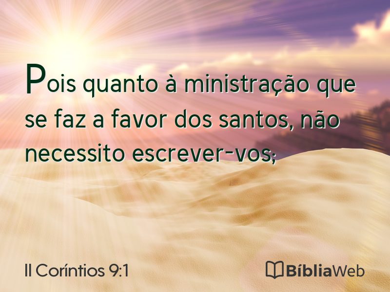 II Coríntios 9:1 em imagem para compartilhar