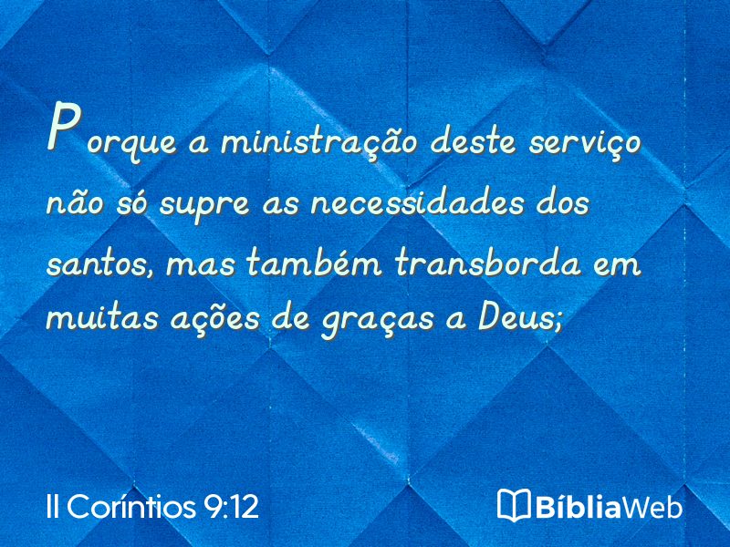 II Coríntios 9:12 em imagem para compartilhar