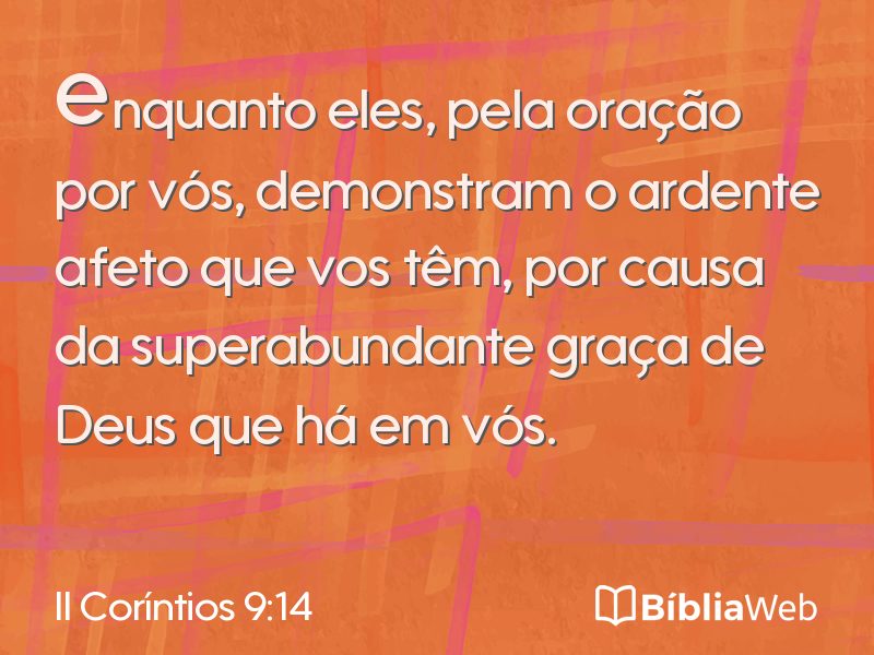 II Coríntios 9:14 em imagem para compartilhar