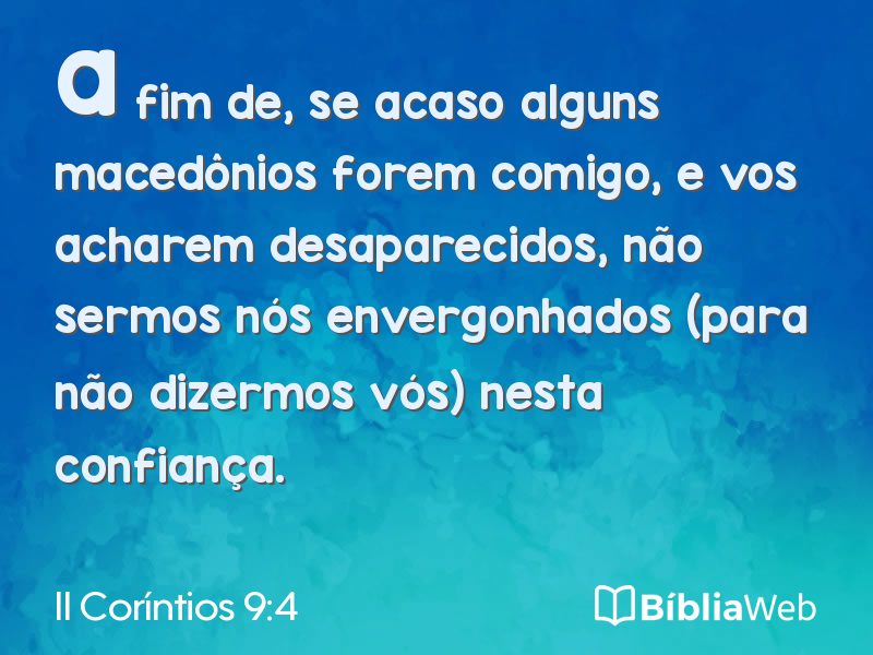 II Coríntios 9:4 em imagem para compartilhar