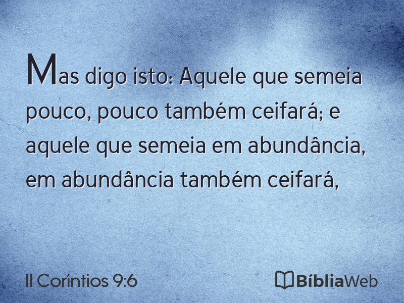 II Coríntios 9:6 em imagem para compartilhar