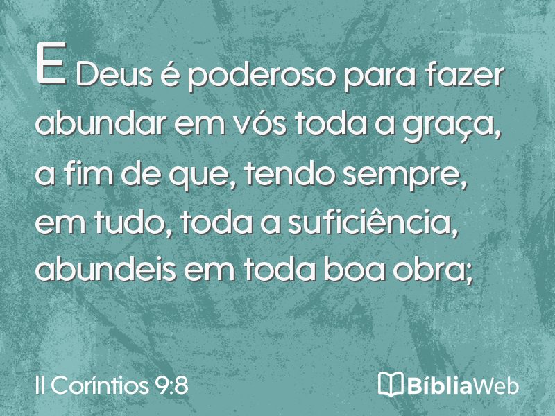 II Coríntios 9:8 em imagem para compartilhar