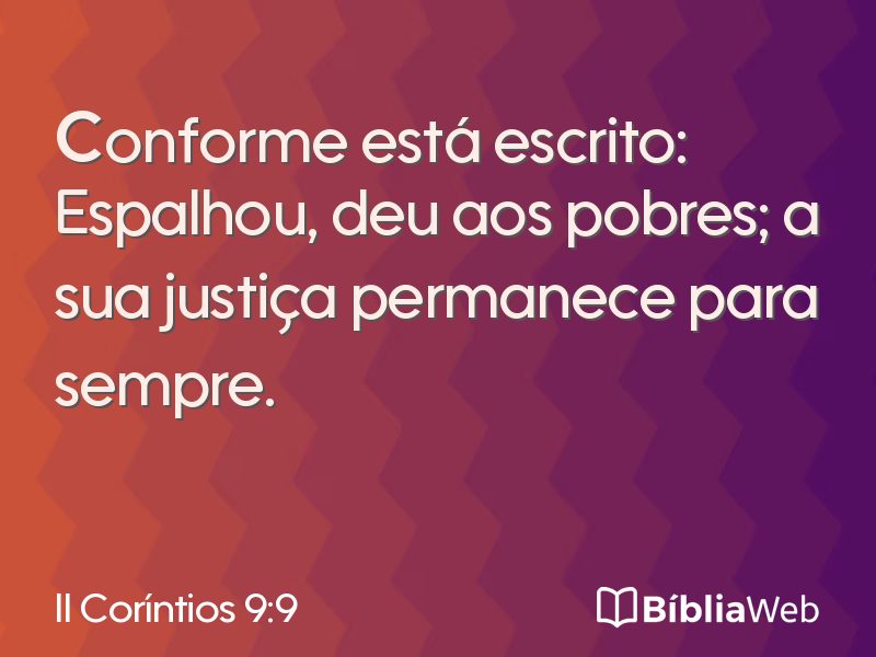 II Coríntios 9:9 em imagem para compartilhar
