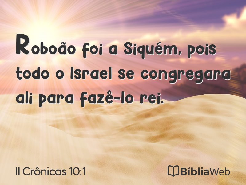 II Crônicas 10:1 em imagem para compartilhar