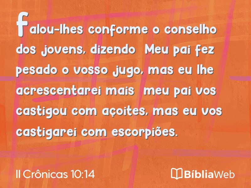 II Crônicas 10:14 em imagem para compartilhar