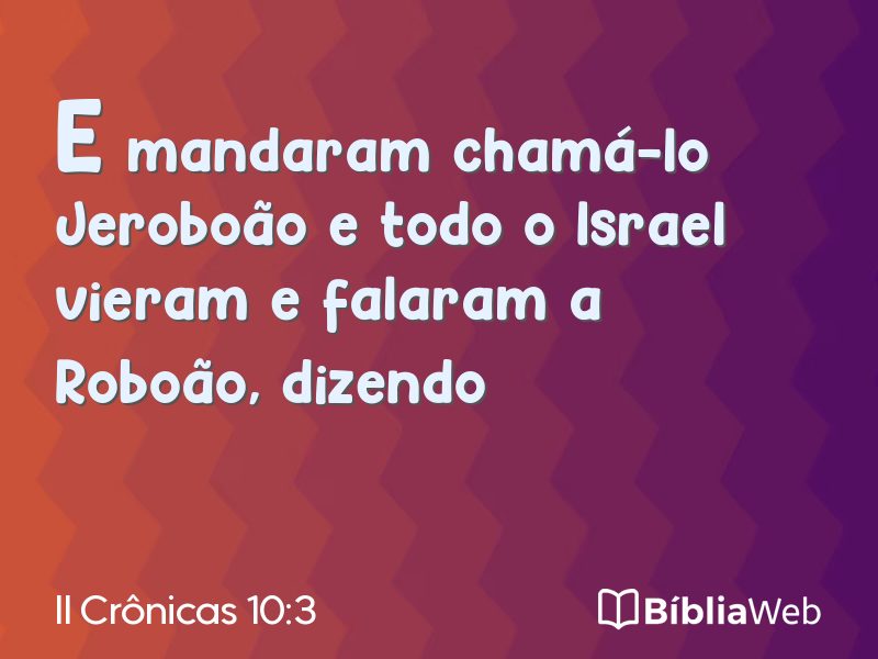 II Crônicas 10:3 em imagem para compartilhar