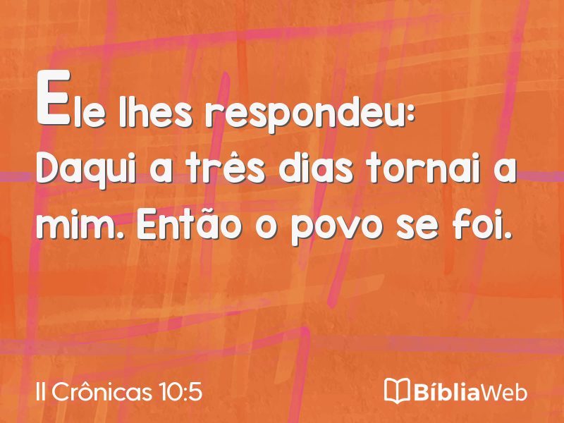 II Crônicas 10:5 em imagem para compartilhar