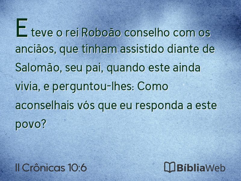 II Crônicas 10:6 em imagem para compartilhar