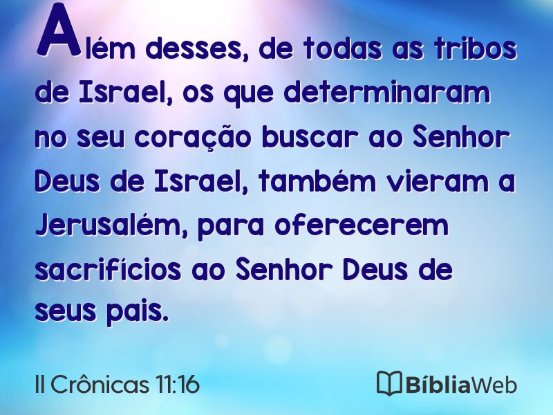 II Crônicas 11:16 em imagem para compartilhar