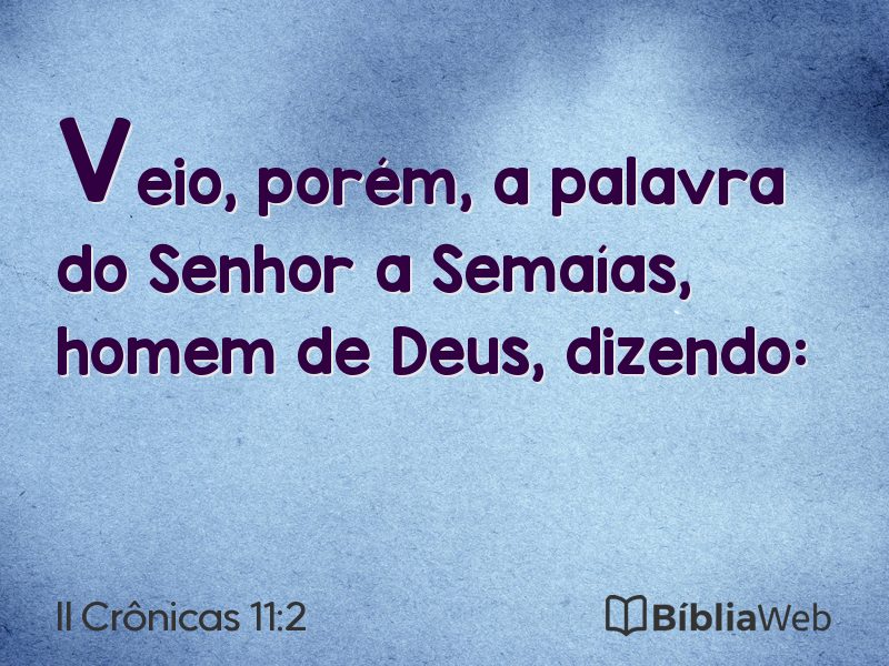 II Crônicas 11:2 em imagem para compartilhar