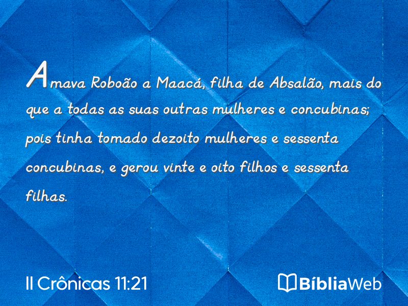 II Crônicas 11:21 em imagem para compartilhar