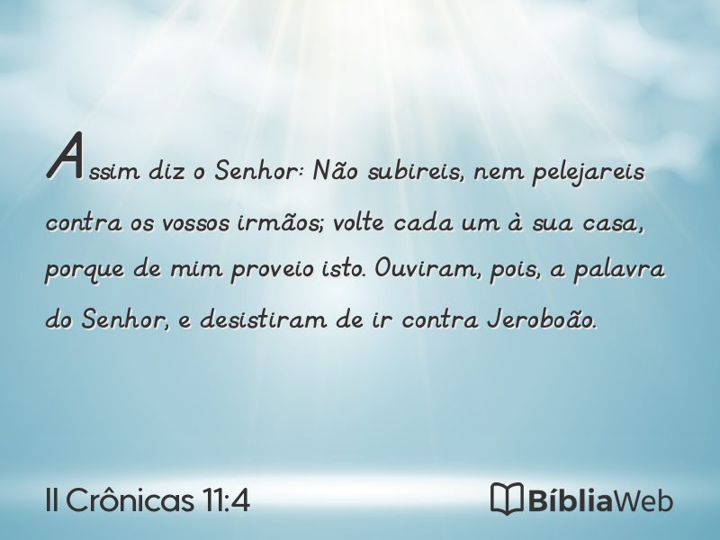 II Crônicas 11:4 em imagem para compartilhar