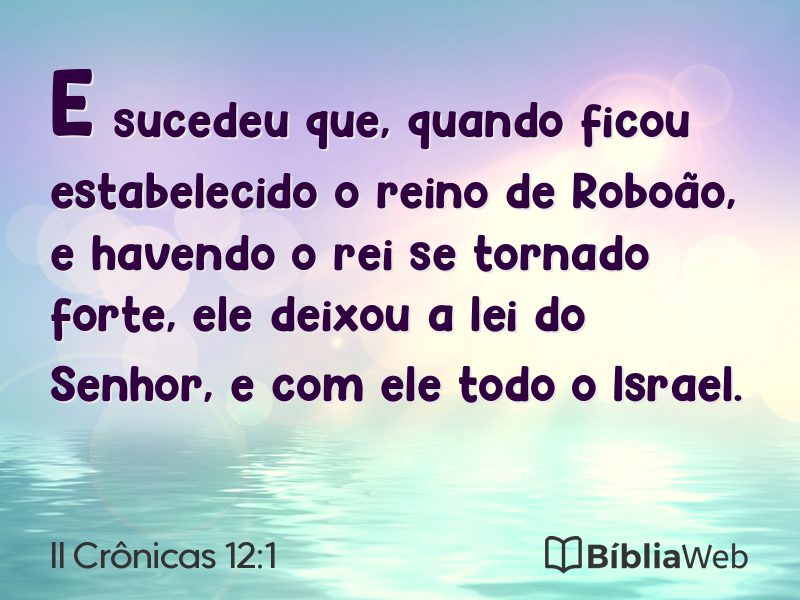 II Crônicas 12:1 em imagem para compartilhar