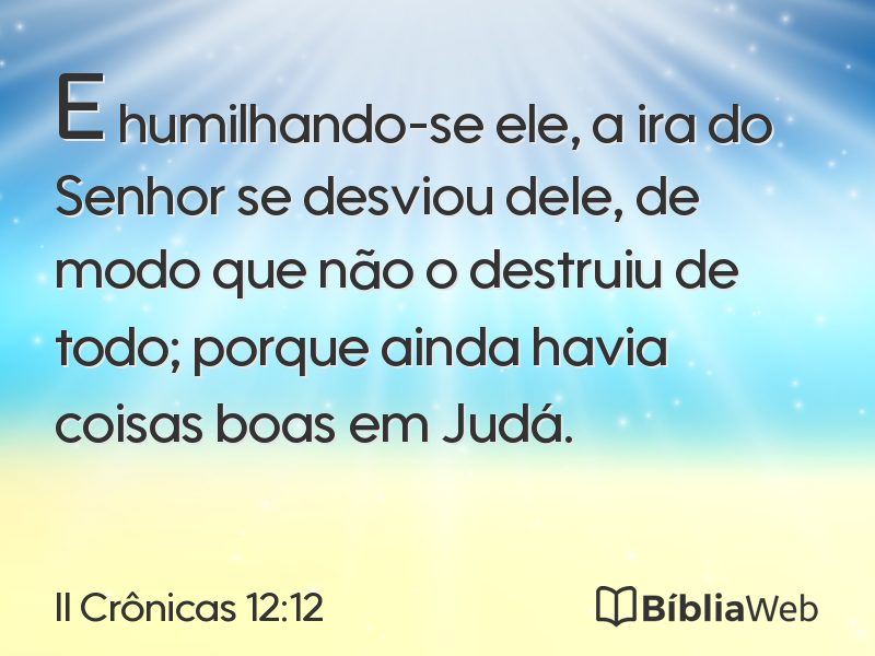 II Crônicas 12:12 em imagem para compartilhar