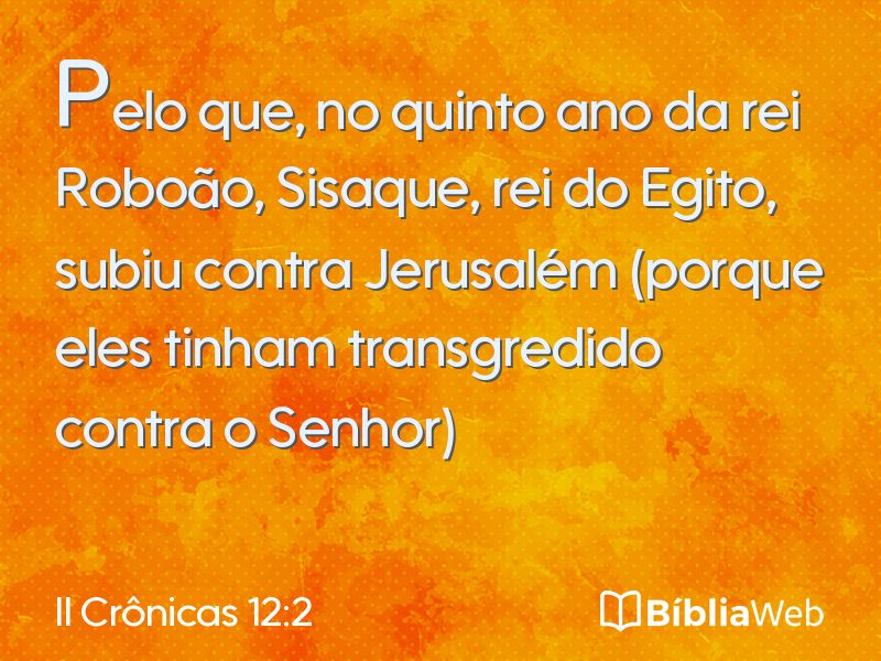II Crônicas 12:2 em imagem para compartilhar