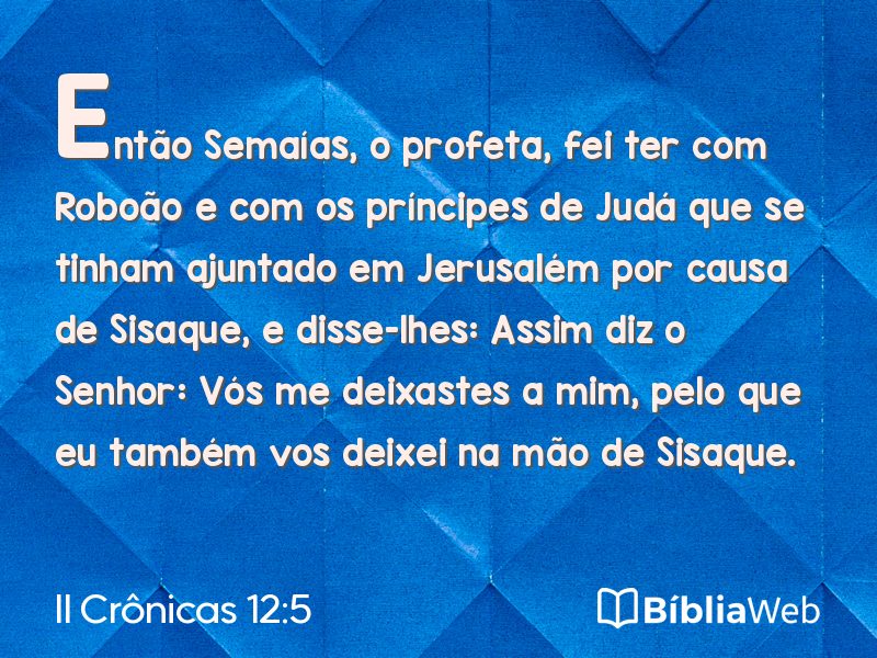 II Crônicas 12:5 em imagem para compartilhar