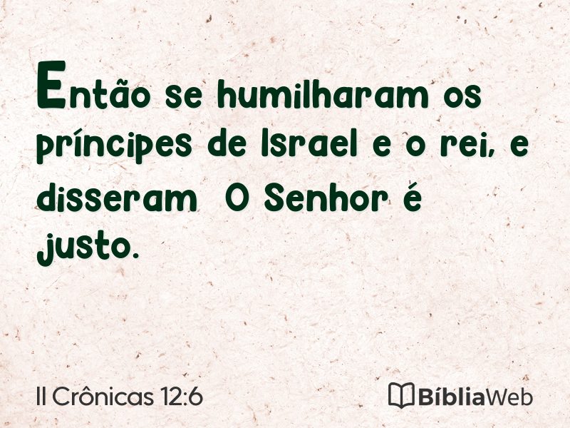 II Crônicas 12:6 em imagem para compartilhar