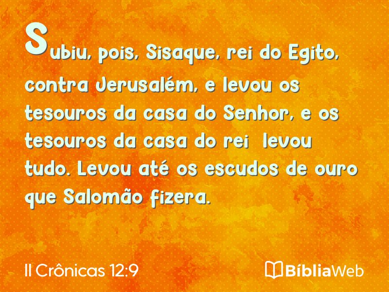 II Crônicas 12:9 em imagem para compartilhar