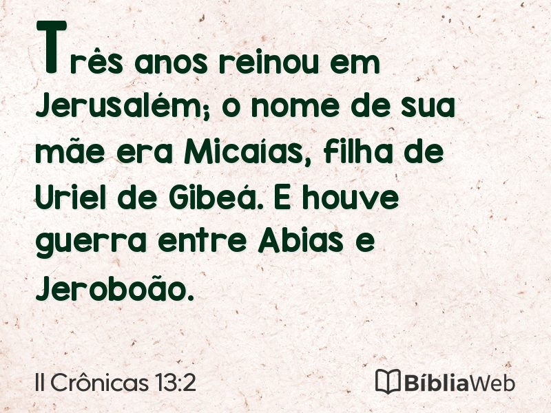 II Crônicas 13:2 em imagem para compartilhar
