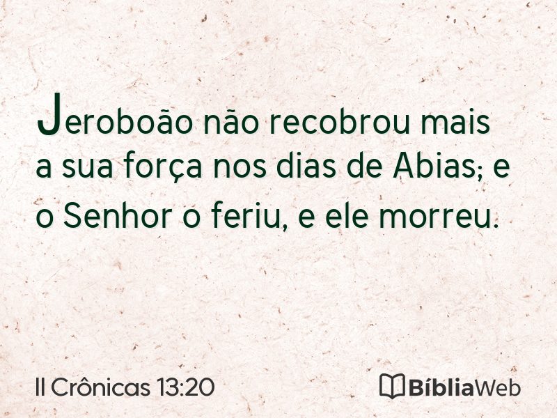 II Crônicas 13:20 em imagem para compartilhar
