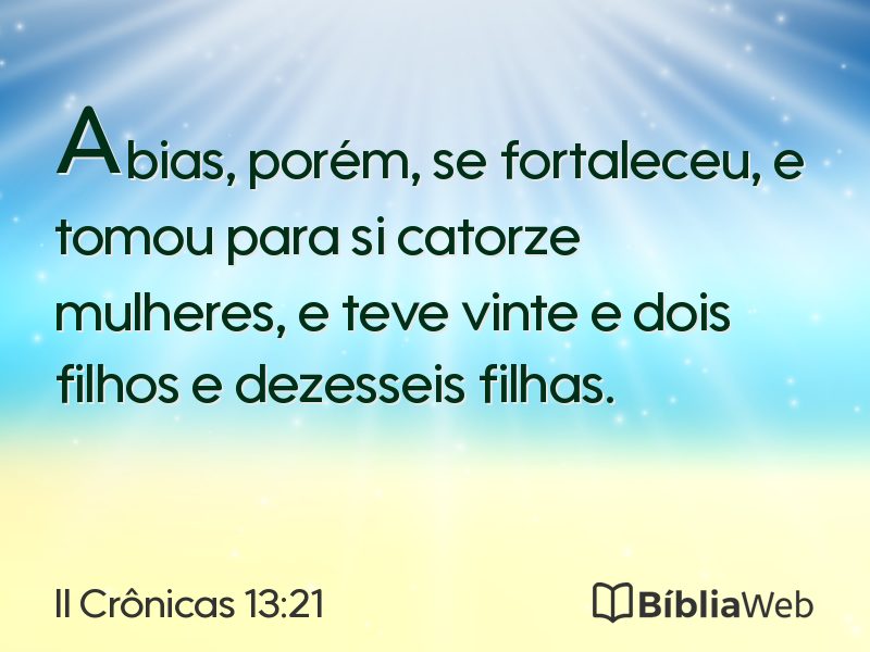 II Crônicas 13:21 em imagem para compartilhar