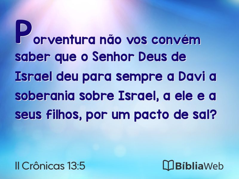 II Crônicas 13:5 em imagem para compartilhar