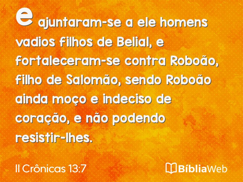 II Crônicas 13:7 em imagem para compartilhar
