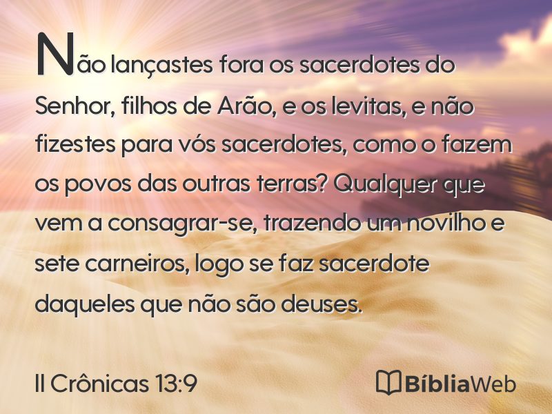 II Crônicas 13:9 em imagem para compartilhar