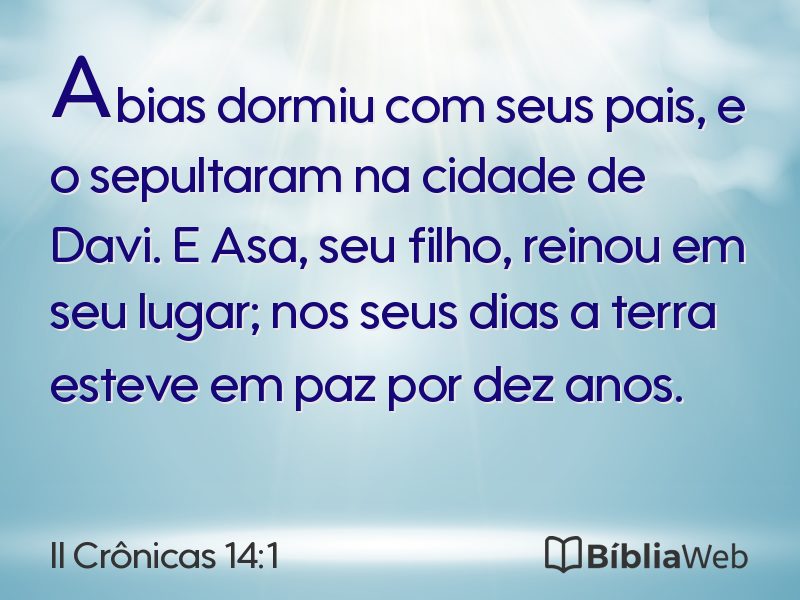 II Crônicas 14:1 em imagem para compartilhar