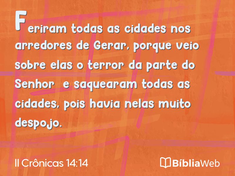 II Crônicas 14:14 em imagem para compartilhar