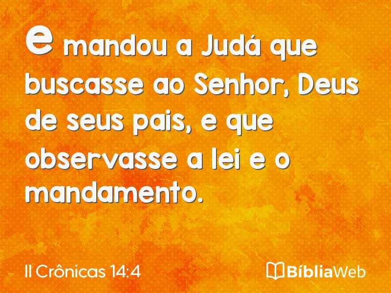 II Crônicas 14:4 em imagem para compartilhar