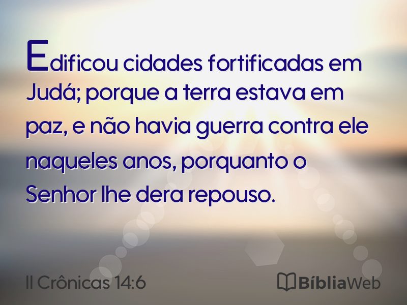 II Crônicas 14:6 em imagem para compartilhar