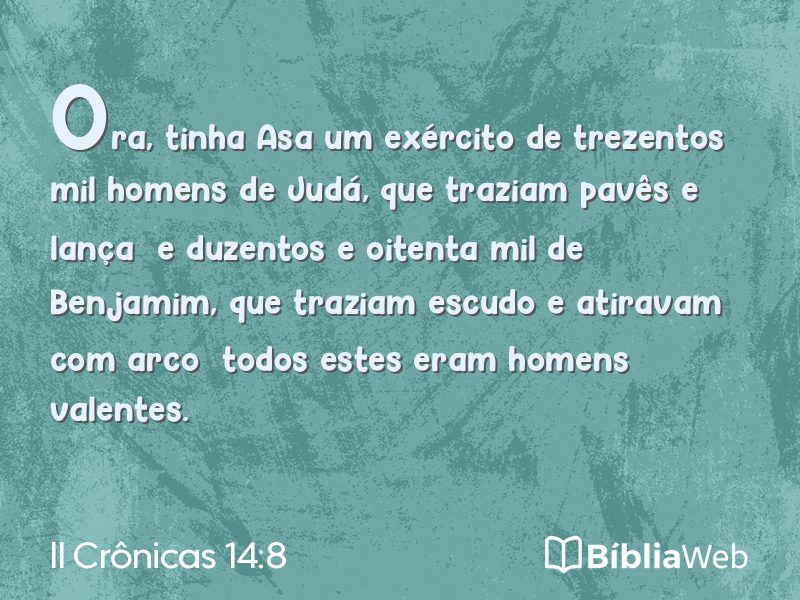 II Crônicas 14:8 em imagem para compartilhar