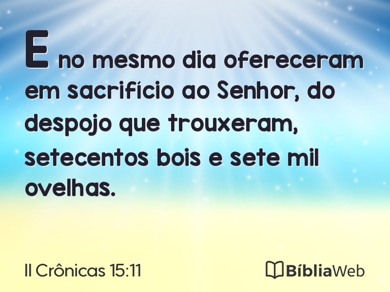 II Crônicas 15:11 em imagem para compartilhar