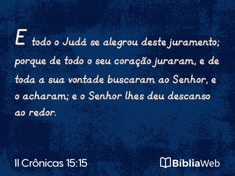 II Crônicas 15:15 em imagem para compartilhar