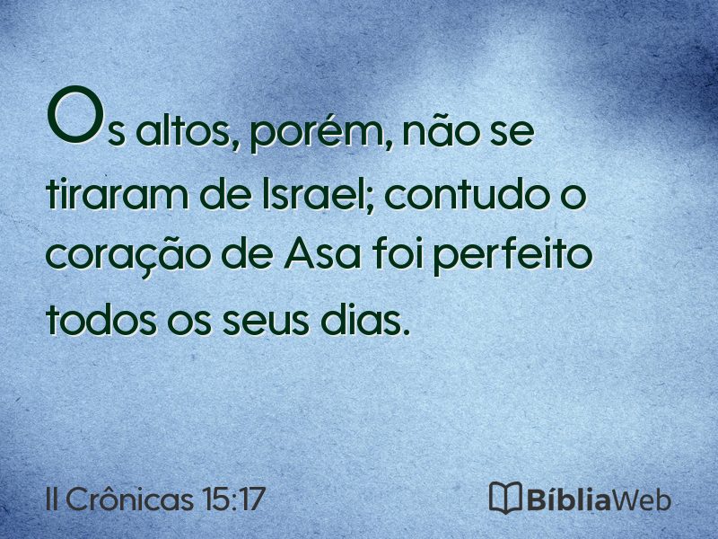 II Crônicas 15:17 em imagem para compartilhar