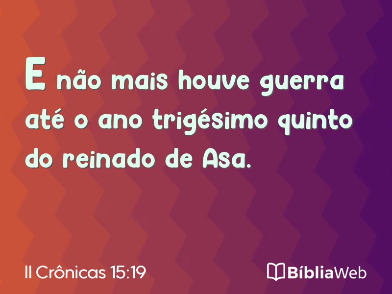 II Crônicas 15:19 em imagem para compartilhar