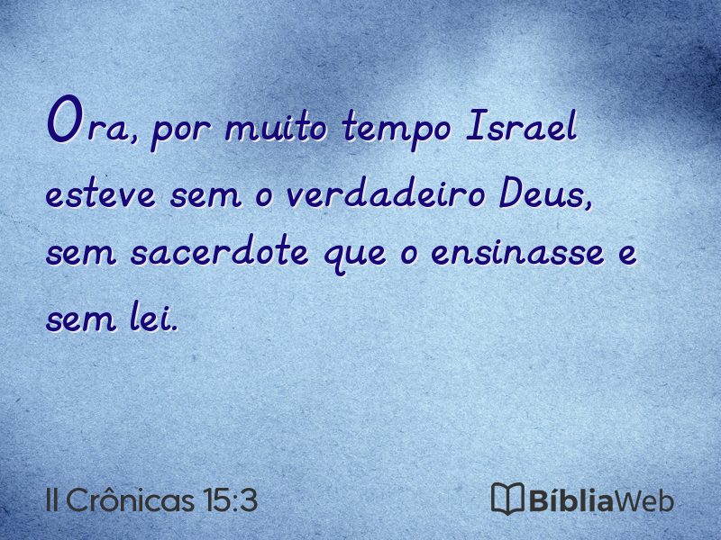 II Crônicas 15:3 em imagem para compartilhar