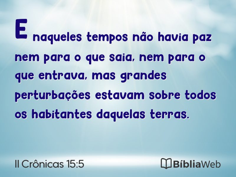 II Crônicas 15:5 em imagem para compartilhar